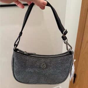 Lululemon Athletica Silver Glitter Shoulder Bag
